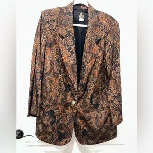 Vintage San Moire Blazer Jewel Tone Jacket‎ Sz 18 Dark Cottagecore